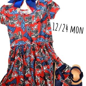 DotDotSmile NewYork City themed Red Graphic Kids Dress